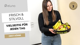 Obstkorb Brotkorb Im 2Er-Set Drahtschalen Aus Schwarzem Metall Eluno