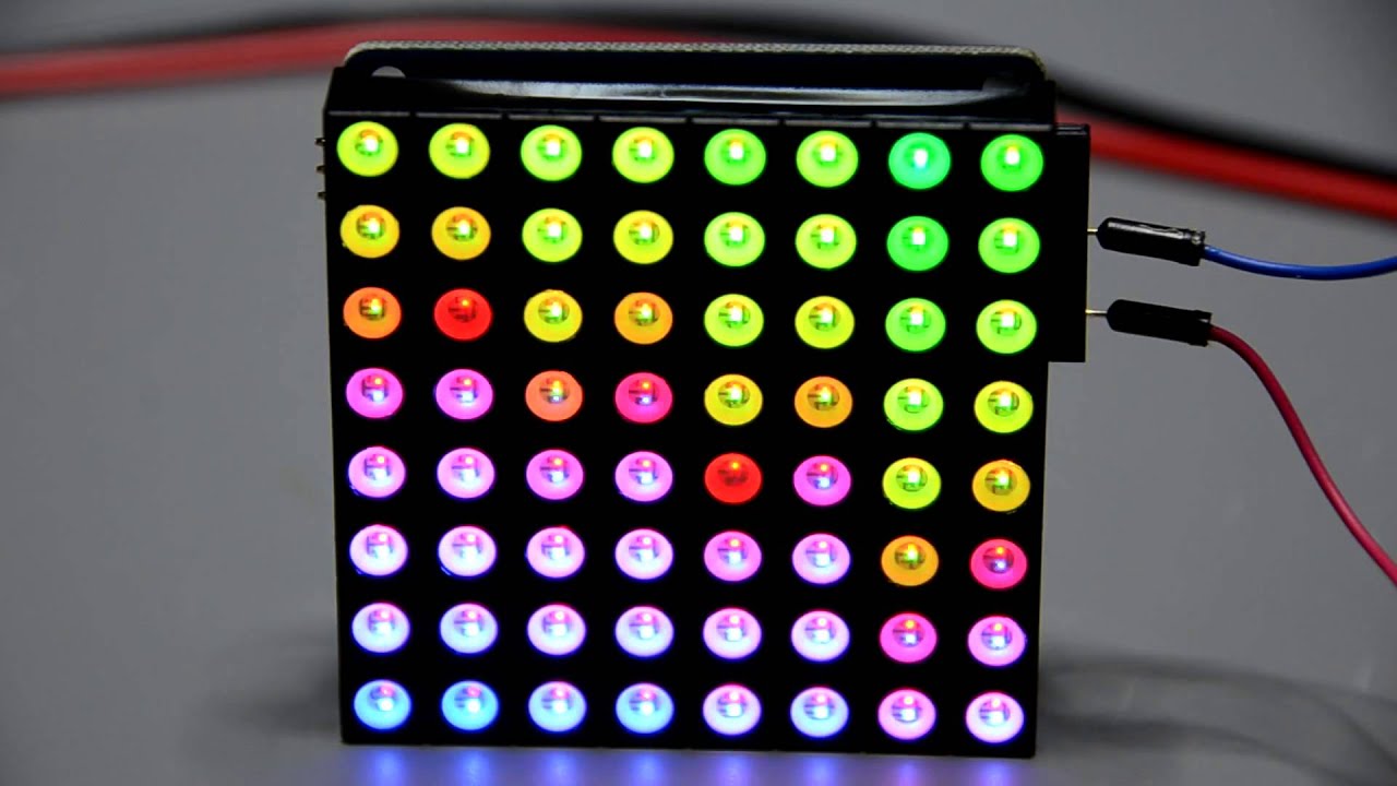 RAINBOWDUINO RGB LED 8x8 MATRIX ARDUINO - YouTube