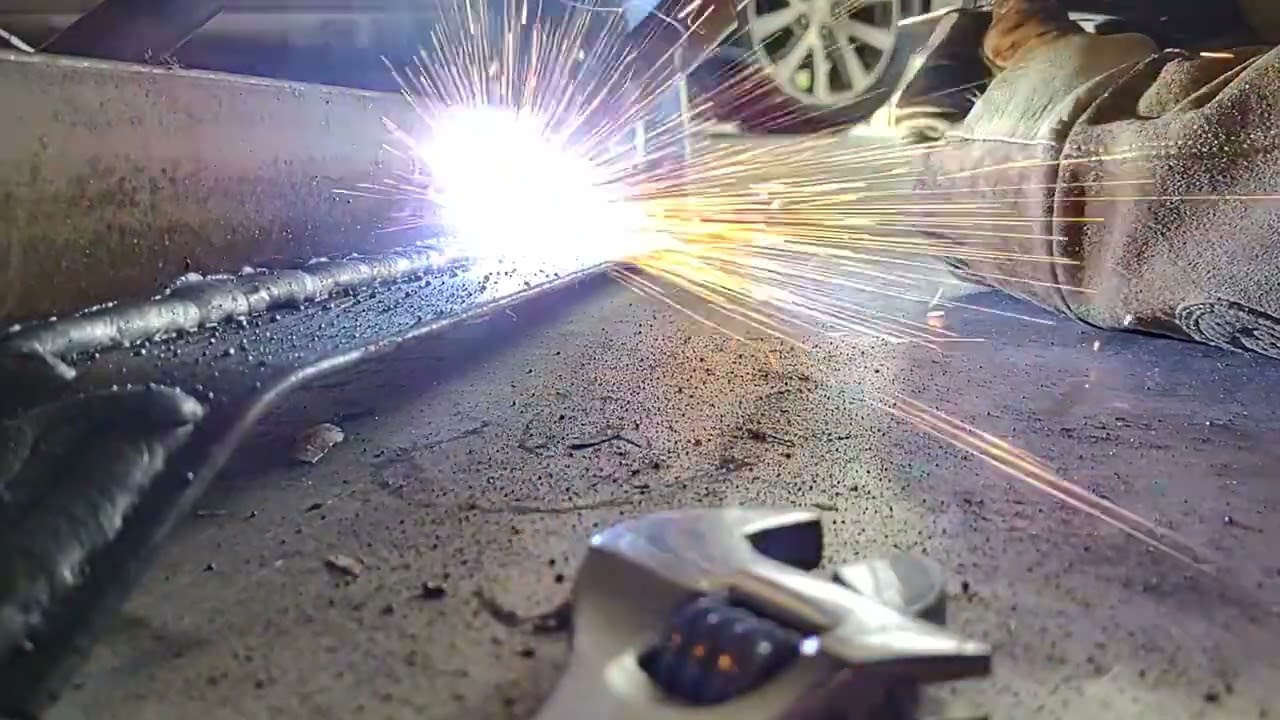 Testing a used Millermatic 250 to see if the cooling fan works, welds are crap.