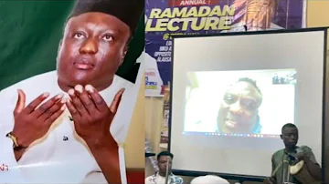 SAHEED OSUPA APPEAR ON SCREEN AS HE SURPRISES EVERYONE TO JOINS HIS RAMADAN LECTURE FROM AMERICA