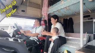 Documenting family's daily life on truck as they work together to earn money. # Female Truck Driver