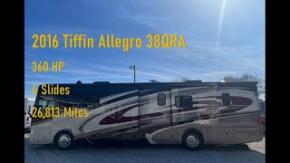 SOLD - 2016 Tiffin Allegro 38 QRA -  Autobank RV Sales & Service