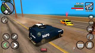 Gta San Andreas (android) car chase with heli support and backup - Let's be a cop part 7