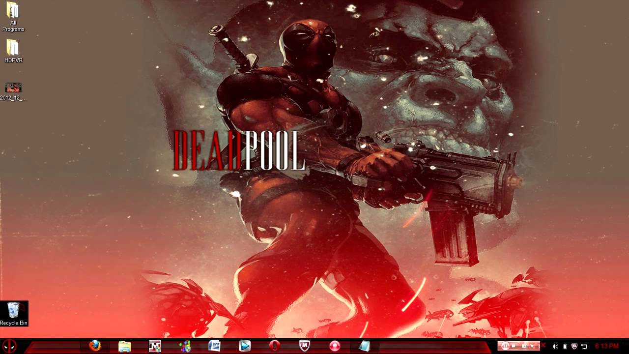 Deadpool Theme Windows 7 Youtube