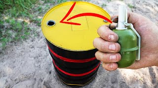 Experiment! Barrel vs Fireworks // HOW high will the barrel fly?