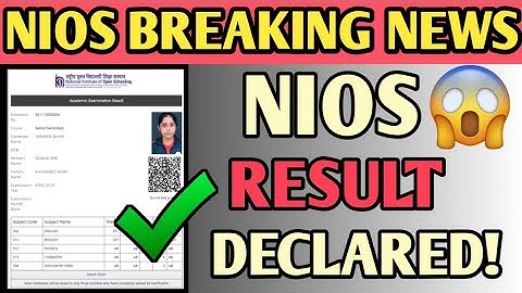 Nios latest news today | Nios june 2021 result declared😱 | SYC, SYCT, SYCP, IMPR, XXXX