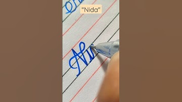 "Nida" name in cursive handwriting ##shorts #calligraphy #cursive #cursive #handwriting ##shorts