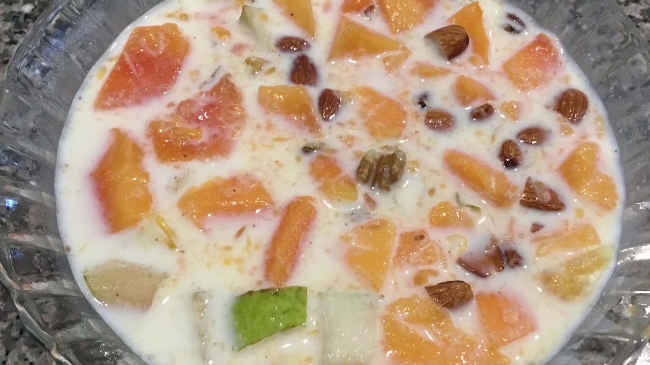 FRUIT SALAD WITH ALMOND MILK Give It A Try YouTube
