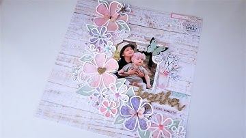 Happy Together 12x12 Scrapbook Layout - Cocoa Vanilla Studio | The Scrappery Kit 