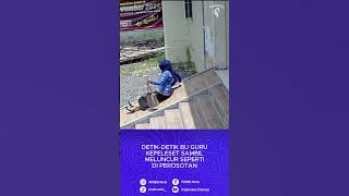 Detik-Detik Bu Guru Kepeleset Sambil Meluncur Seperti Di Perosotan