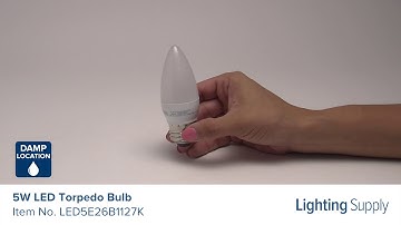 TCP 5W LED Torpedo Bulb (LED5E26B1127K)