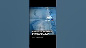 Ukrainian Crew of Leopard 2 Tank Destroyed Convoy of Russian Armored Vehicles #warinukraine