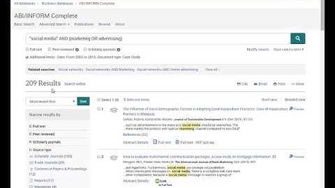 Finding Articles Using ABI-Inform Complete
