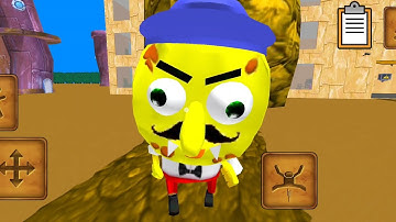 Sponge Horror Neighbor Escape 3D Mod - Level 3 - Gameplay