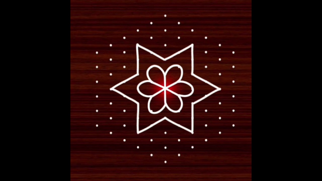 simple flower kolam🌺6*11 dots kolam