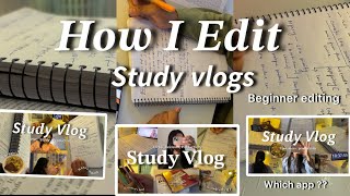 How i edit my study vlog | how to edit a video for beginners, productivity,