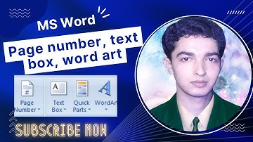 INSERT PAGE NUMBER ** TEXT BOX ** WORD ART ** DROP CAP ** SYMBOL ** Ms Word 2007