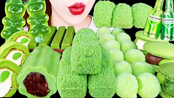 ASMR GREEN TEA *MOCHI, BIG BEAD ICE CREAM, TIKTOK JELLY, MACARON, CHOCOLATE EATING SOUNDS MUKBANG