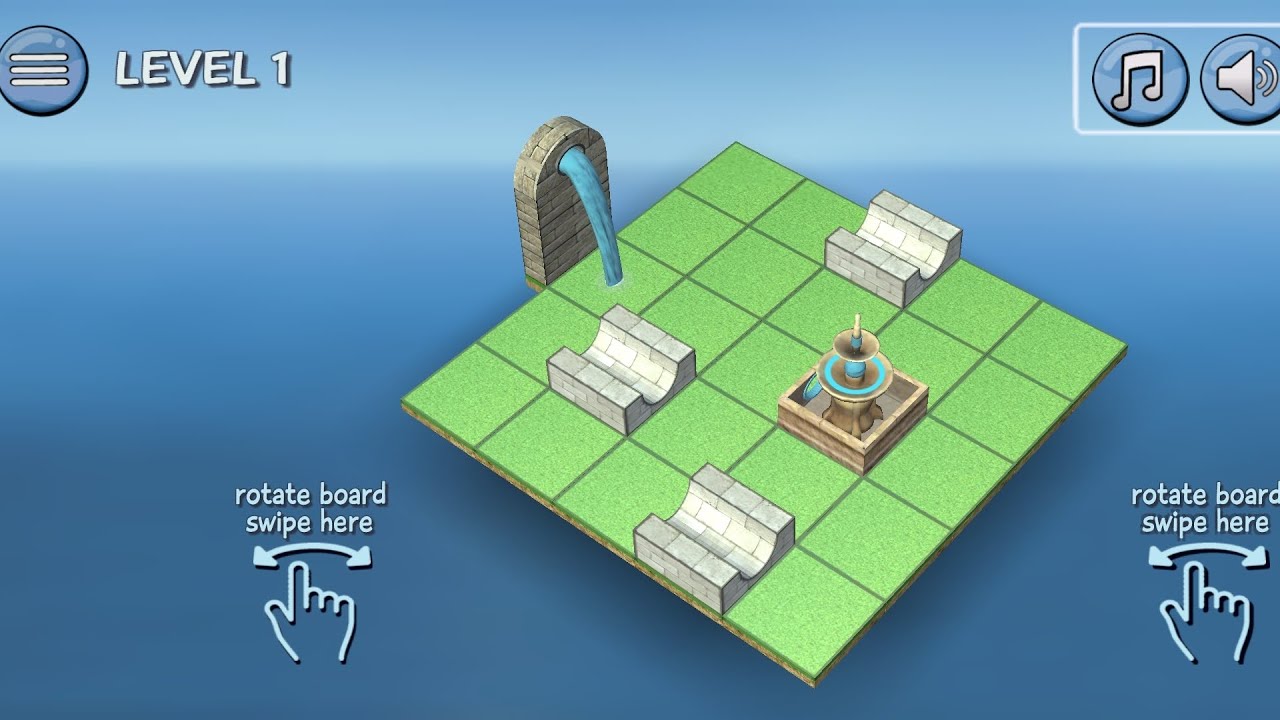 Level 1 complete (( Game = Flow Water Puzzle )) 