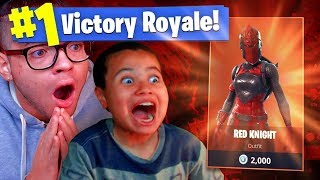 RED KNIGHT RETURNS FOR THE *LAST* TIME ON FORTNITE! 33 KILLS WITH 9 YEAR OLD KID BATTLE ROYALE!