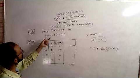 IGNOU MCS-013 DISCRETE MATHEMATICS MCA BCA TEE February 2021 Q5d  Solution | Draw Truth Table for