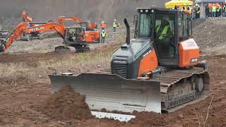 Testing out the Develon DD130 dozer equipped with Leica Geosystems 3D machine control