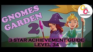 Gnomes Garden 2 Level 34 Walkthrough 3-Star 100% Achievement Guide XBOX 1080p