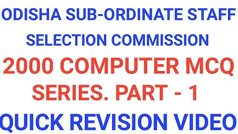 Computer mcq series part - 1 for osssc
