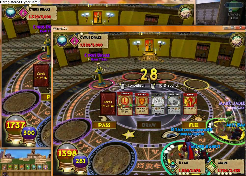 Wizard101 Battling Cyrus Drake on 2 accounts YouTube