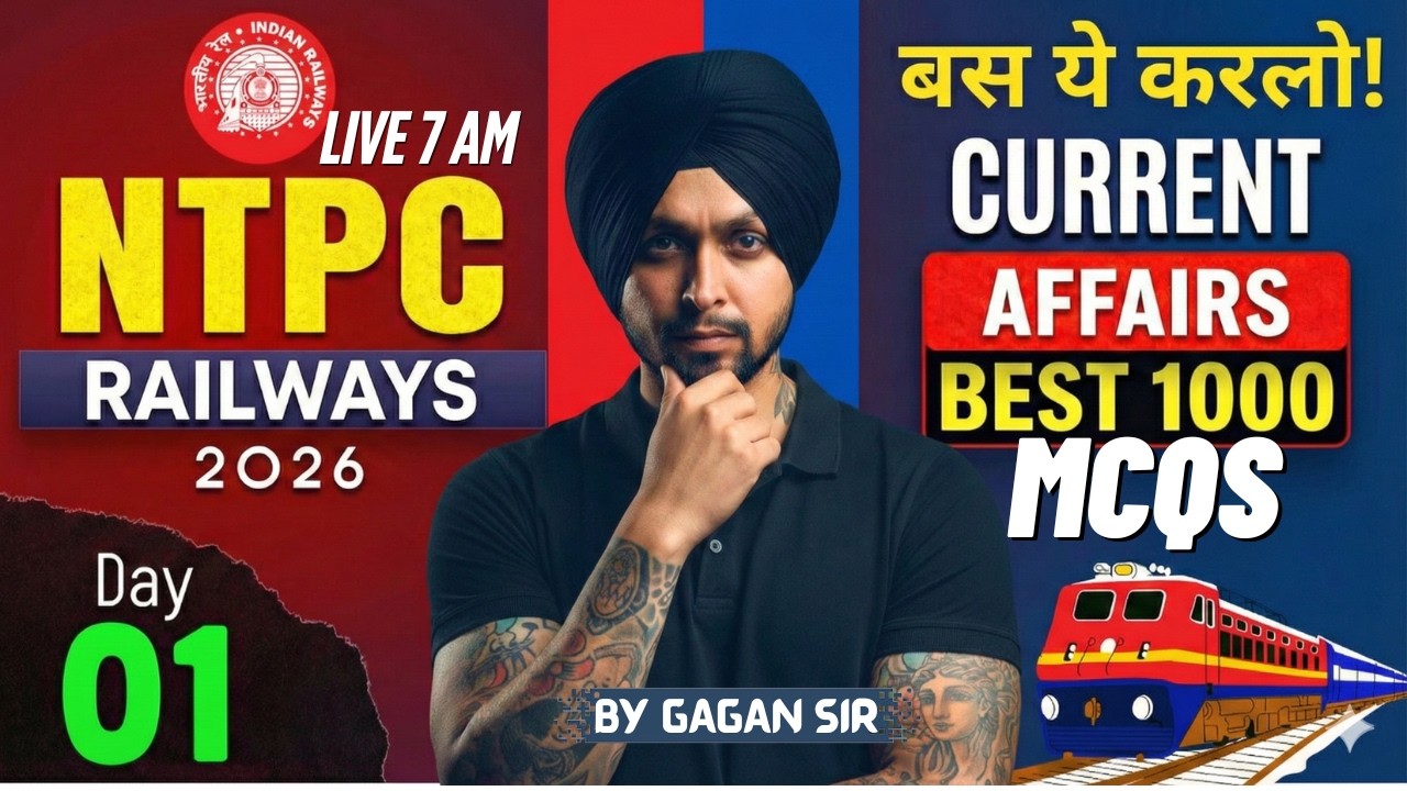 RRB NTPC 2026 | NTPC Current Affairs 2026 | Best 1000 MCQs | Current Affairs For RRB NTPC 2026