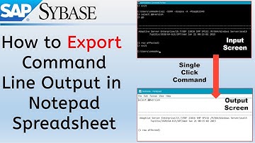How to Export Sybase output to File without Copy Paste in | SE06