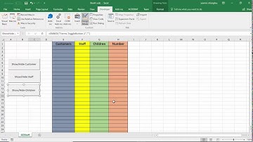 Toggle buttons in Excel - Create button to show and hide columns