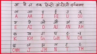 Learn to write ka kha ga gha hindi and english, अ से ज्ञ तक हिंदी अंग्रेजी में, hindi varnamala