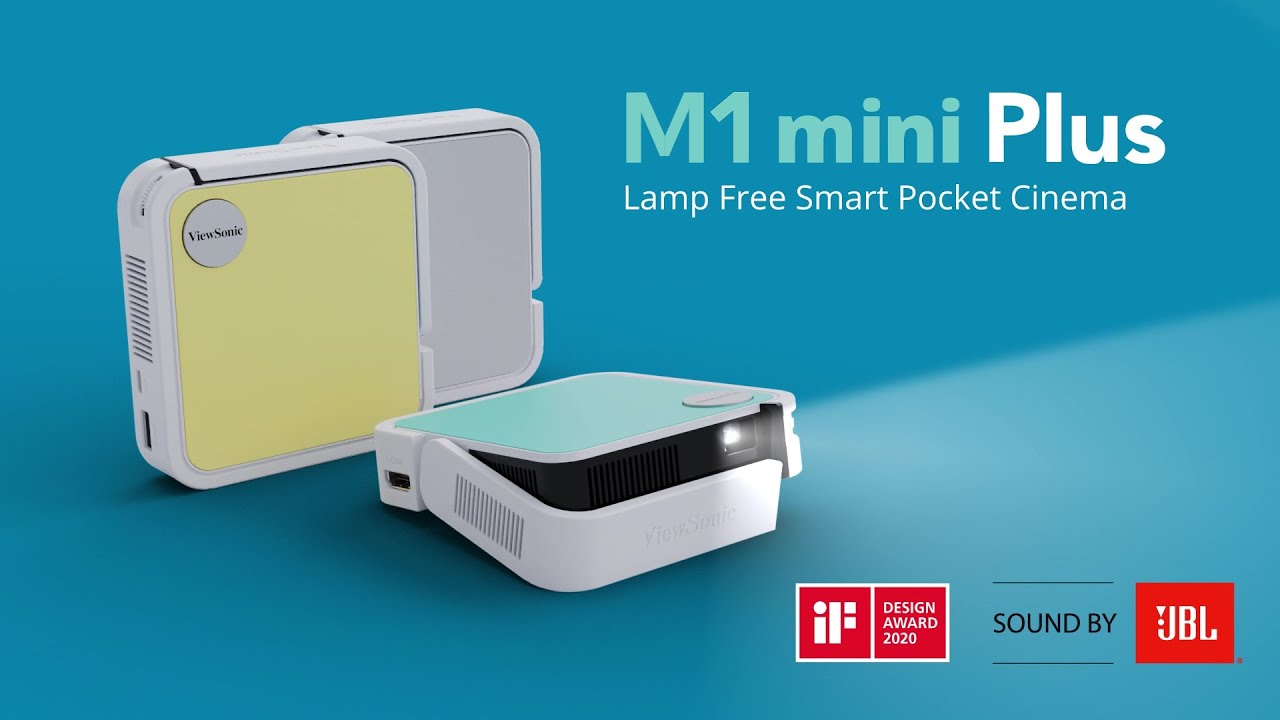 ViewSonic M1 mini Plus Smart LED Pocket Cinema Projector with Wi-Fi,  Bluetooth and JBL Speakers 