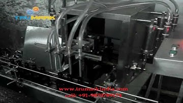 Automatic four head pharma syrup bottling machine, bottle filling machine, volumetric liquid filler