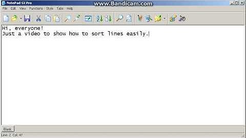 Video to show how to sort TEXT lines easily