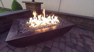 Demonstration of a Copper Fire Pit Burning - HPC Fire Phoenix H-Burner Fire Pit