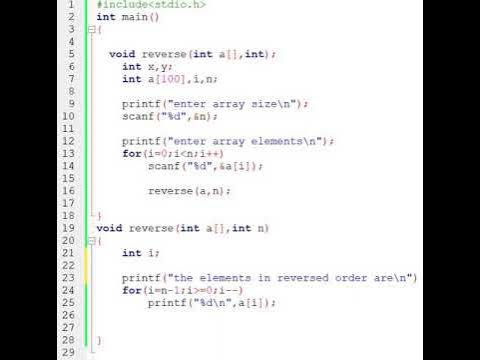 37 ) print elements in reverse order @1-D ARRAY(arrays and functions ...