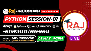 Python Realtime Job-based Online Live Training Session-1 By Javeed - Raj Cloud Technologies #python