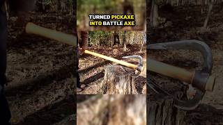 Turned Pickaxe Into Battle Axe 😳#crazy #craft #real #shorts #diy #viral #axe Credit@OutdoorBoys