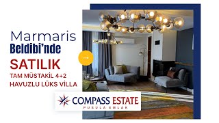 Marmaris'te eşyalı havuzlu tam müstakil 4+2 satılık villa