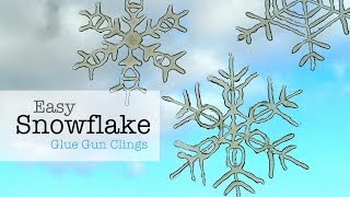 Easy Snowflake Glue Gun Window Clings