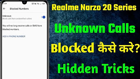 Realme Narzo 20 Series Unknown Calls Block kaise kare//How to block unknown Calls realme Narzo 20