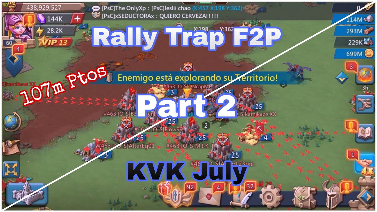 Lords Mobile Rally Trap en acción KVK Julio #lordsmobile #rallytrap # ...
