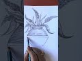 Flower top drawing with pencil sketch.