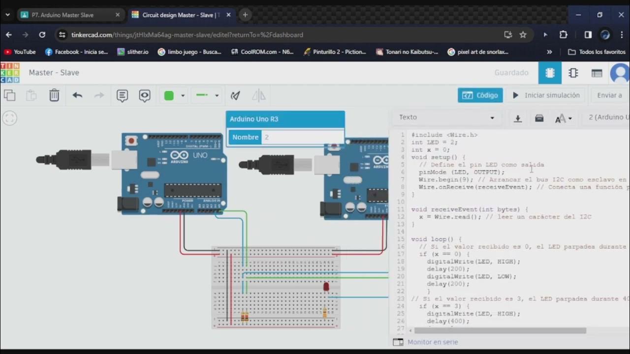 Práctica 7. Arduino Master - Slave. - YouTube