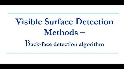 Back face detection Algorithm-Lecture-27