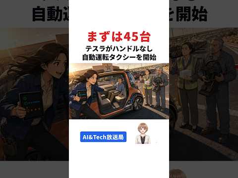 テスラがハンドルなし自動運転タクシーを開始【#AIニュース速報 Shorts】