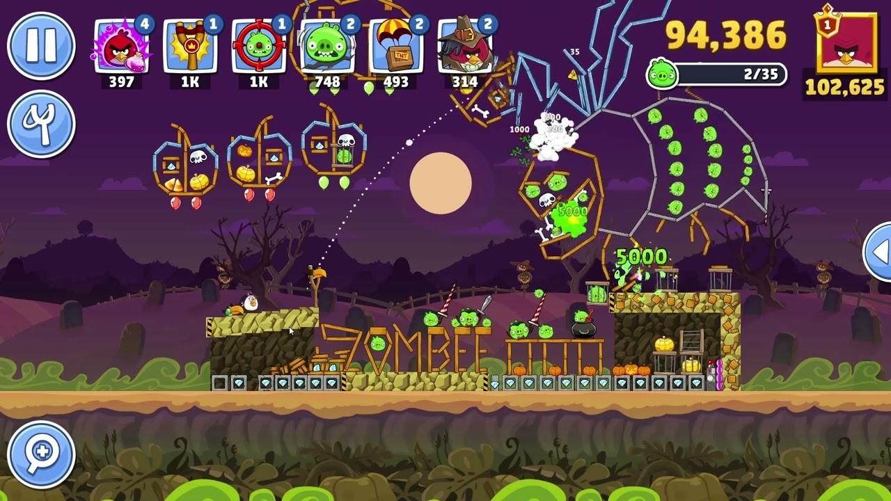 Турнир 3-го уровня Angry Birds Friends 1637, три звезды, без бонусов, прохождение 27.10.2025