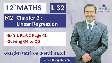 L 32 Maths 2 Chapter 3 Linear Regression | 12th Maths Maharashtra Board Exams 😀
